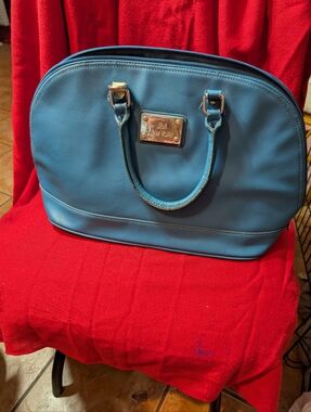 Jm New York Teal Blue Dome-Style Satchel